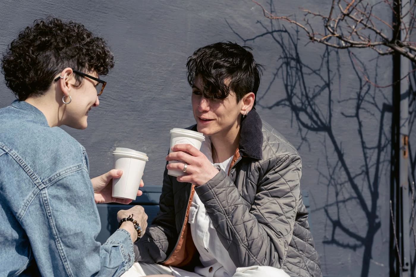 Friends taking a moment to talk over coffee
